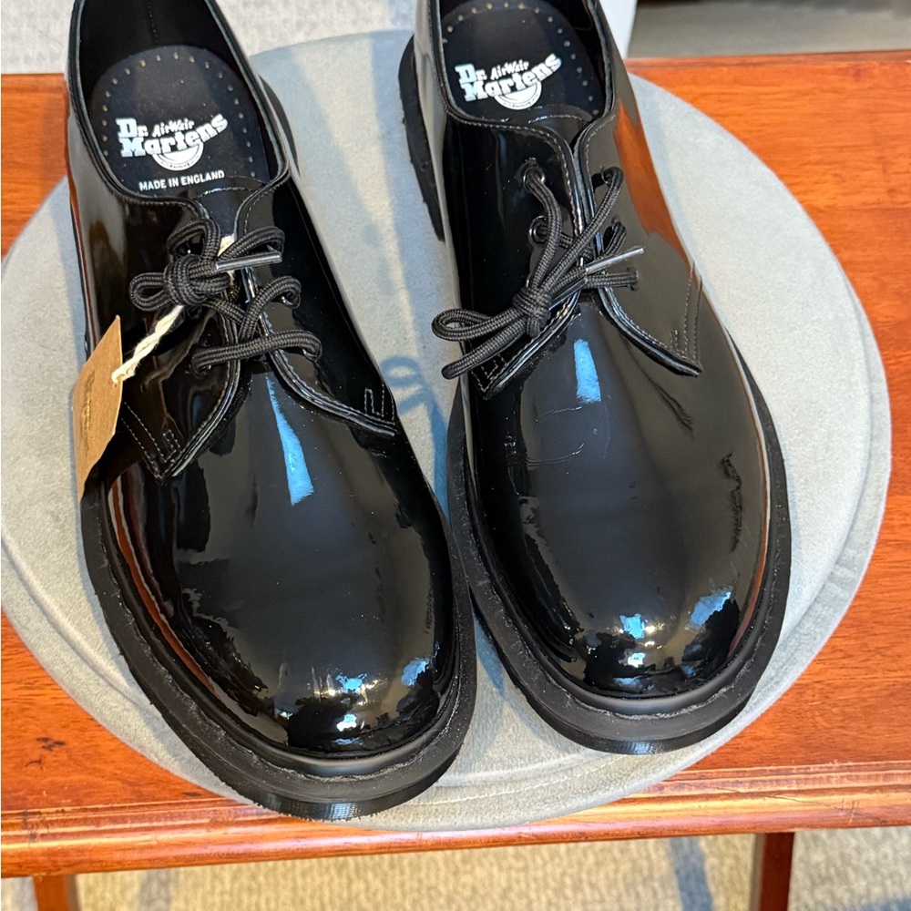 Doc Martens style #1461 Patent Leather Black. Size USA-13 Made in UK. Size 47UK